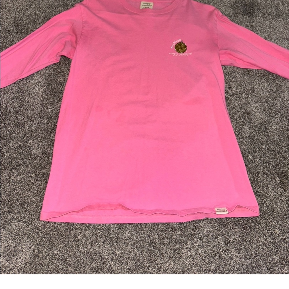 Simply Southern Bright Pink Long Sleeve Tee